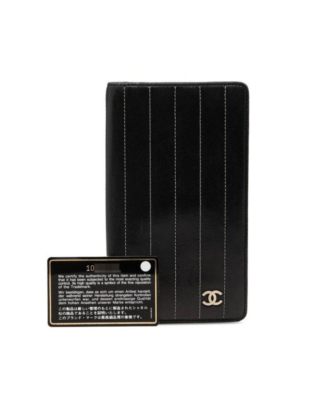 Chanel Mademoiselle Line CC Logo Wallet Black Lambskin - Picture 9 of 9